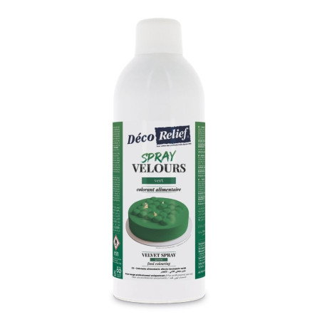 Spray velours alimentaire en bombe vert sapin effet velours pour pâtisserie - 400 ml - ScrapCooking