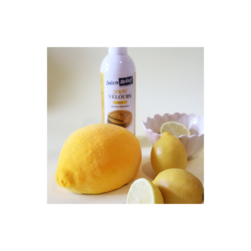 Spray velours jaune pour entremets