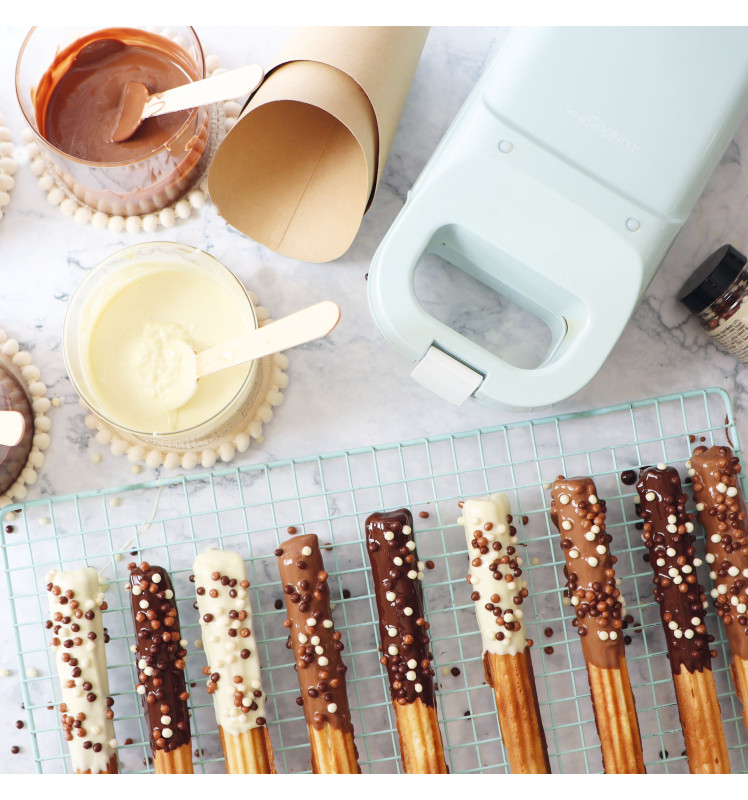 Homemade chocolate churros