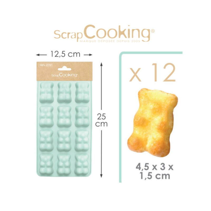Moule silicone oursons guimauve taille cavités oursons - ScrapCooking®