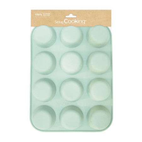 Moule pour muffins & cupcakes silicone 100% Platinium 12 muffins
