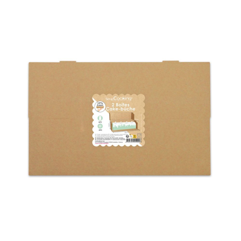 2 boites à cakes bûches 35x11x11 cm résistant chaleur froid  - ScrapCooking