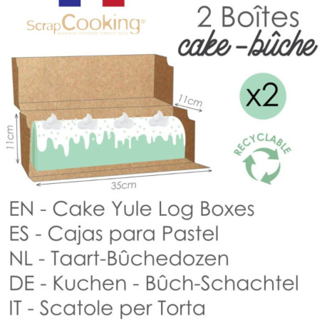 2 Cake-yule log boxes -35x11x11 cm - ScrapCooking®