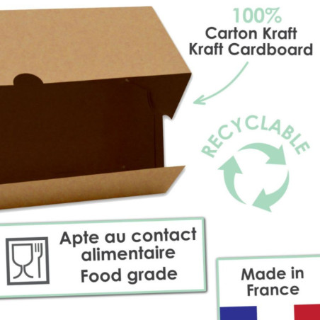 2 boites à cakes bûches 35x11x11 cm résistant chaleur froid  - ScrapCooking