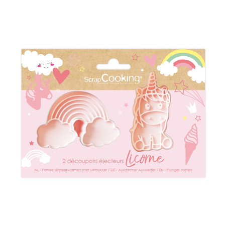 Unicorn Pusher Cookie Cutter | 2 Ejector Cutters - ScrapCooking