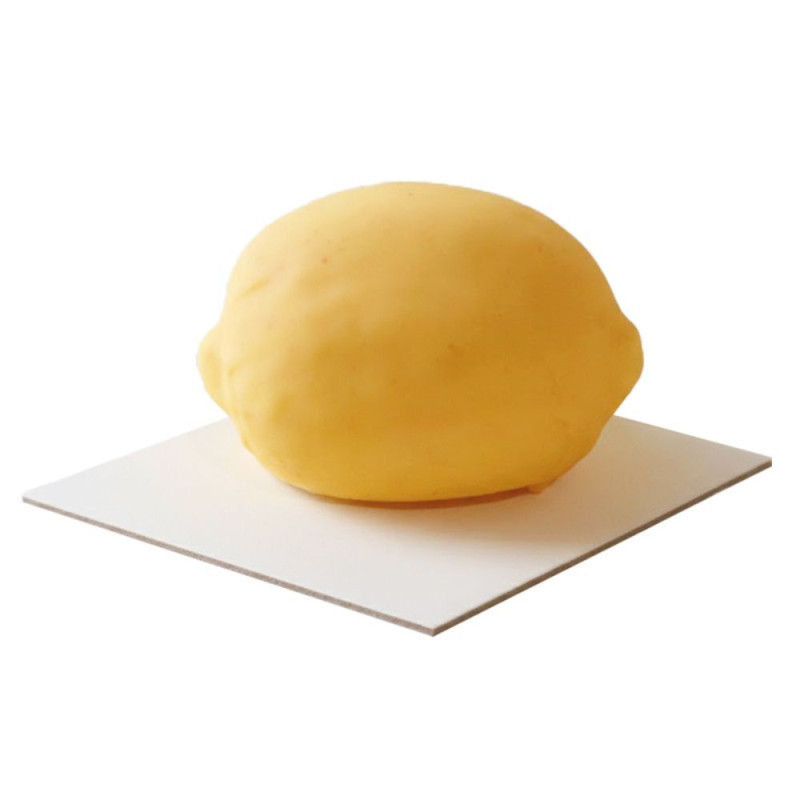 Lemon shaped and textured illusion cake mold result