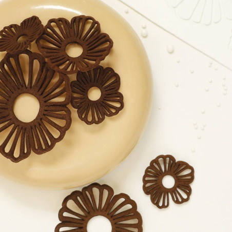 Préparation pour tuiles Choco - motif fleur - ScrapCooking