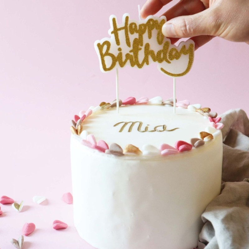 "Happy Birthday" XXL Golden Candle | ScrapCooking®