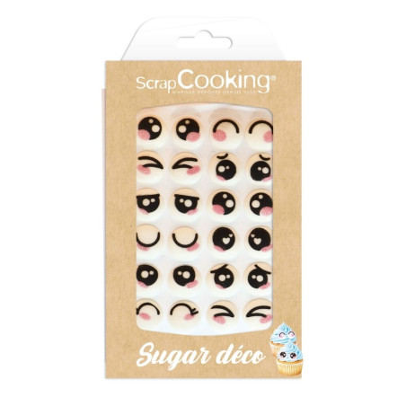 Plaque de décors sucrés yeux Kawaii - ScrapCooking®