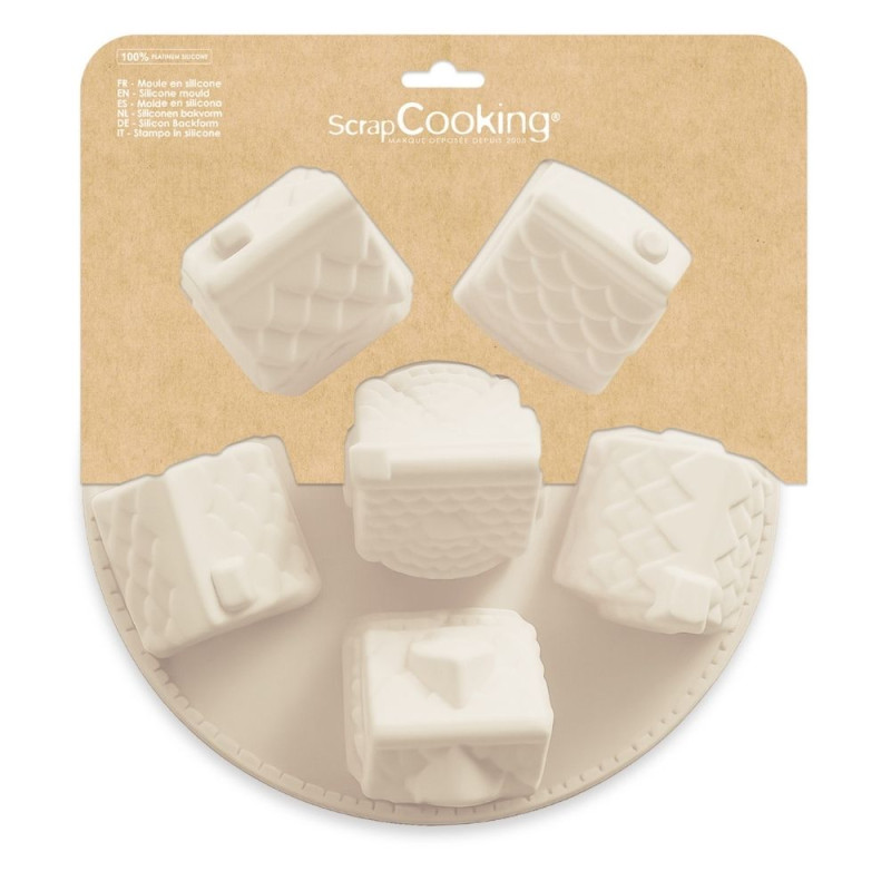 3D Christmas Cottage Silicone Mould Set – 6 moulds – ScrapCooking
