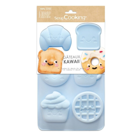 Pack moule silicone gâteaux Kawaii - 6 formes - ScrapCooking