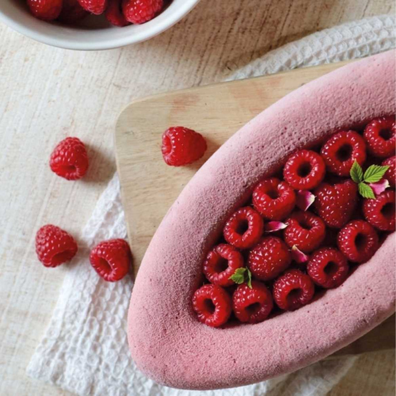 Photo ambiance entremets velours framboise Barquette - ScrapCooking