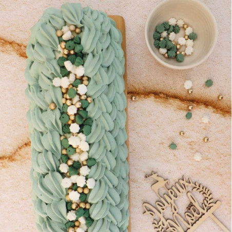 Yule log-themed decorations: a snowy forest - ScrapCooking®