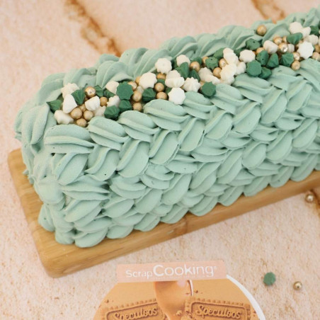 Ambiance bûche avec décors sucrés forêt enneigée - ScrapCooking®