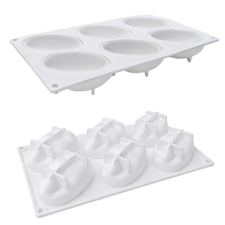 Détails moule silicone trompe-l’œil pistache - 6 empreintes - ScrapCooking