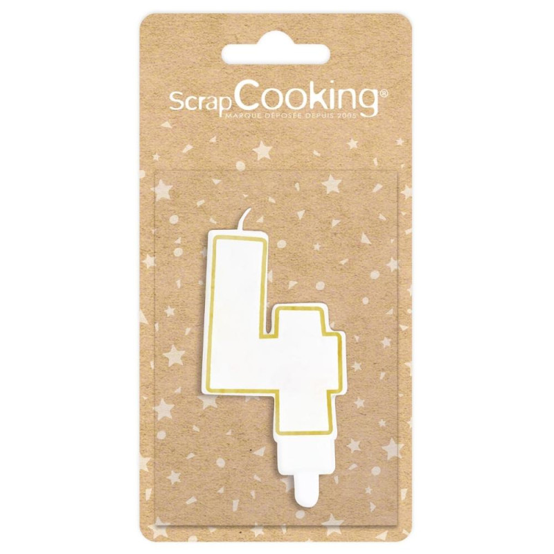 Bougie chiffre 4 avec pack - ScrapCooking®