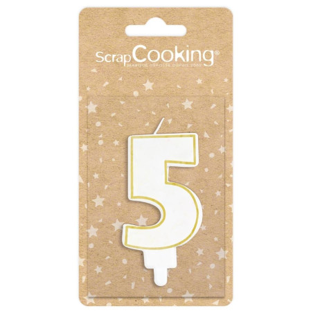 Bougie chiffre 5 avec pack - ScrapCooking®