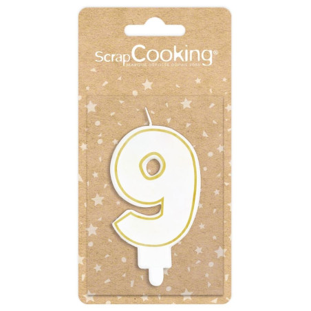 Bougie chiffre 9 avec pack - ScrapCooking®