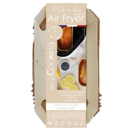 Wooden cake molds 20,5cm & 4 cupcake cases