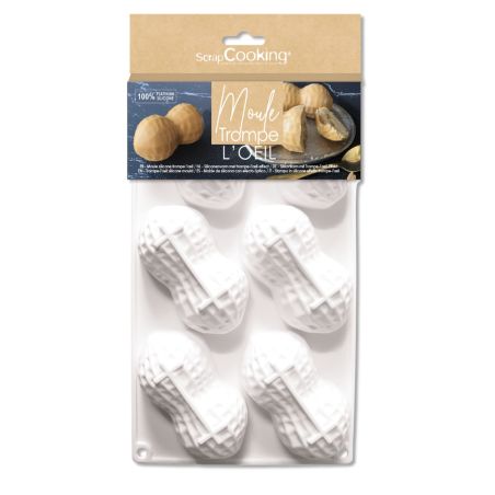 Trompe-l’œil peanut silicone mould - 6 cavities