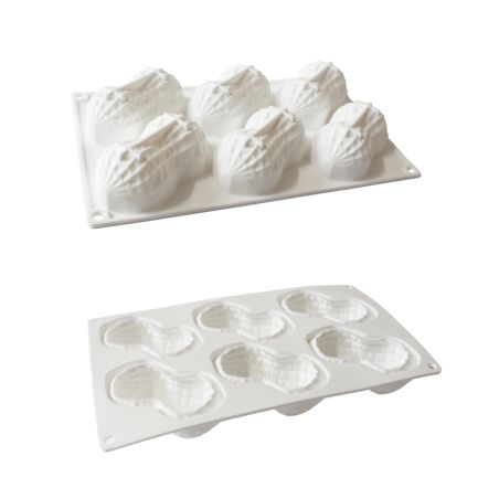 Moule silicone trompe-l’œil cacahuète - 6 empreintes