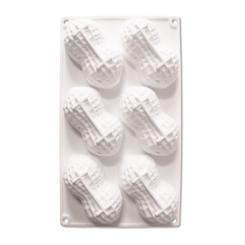Moule silicone trompe-l’œil cacahuète - 6 empreintes