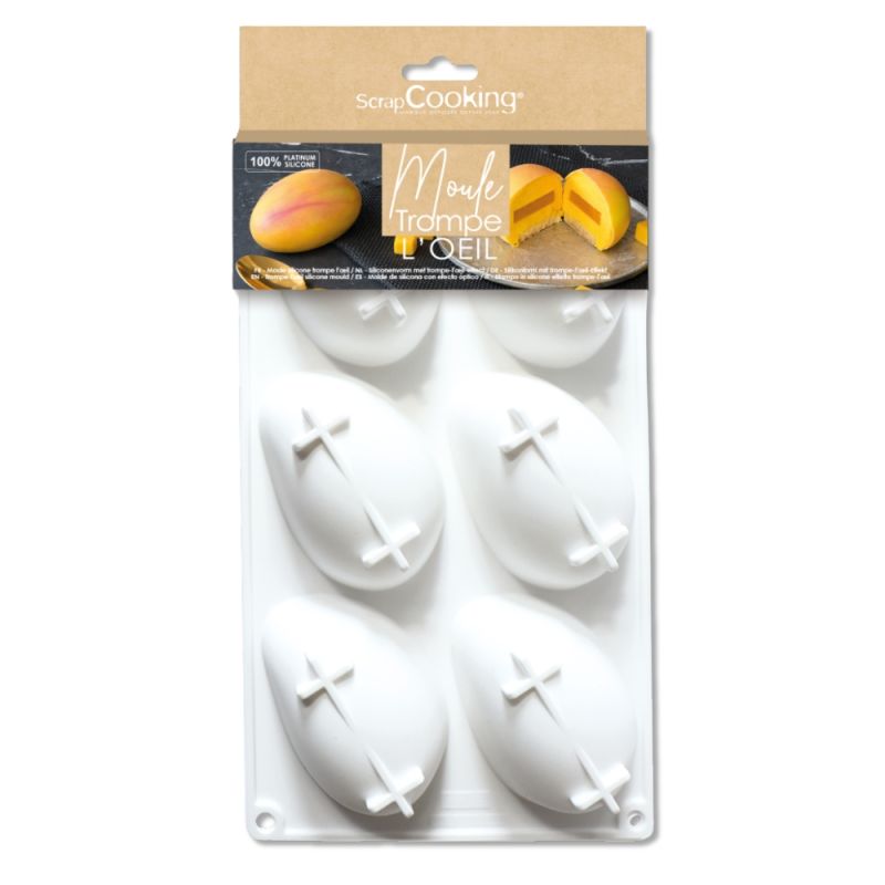 Trompe-l’œil mango silicone mould - 6 cavities