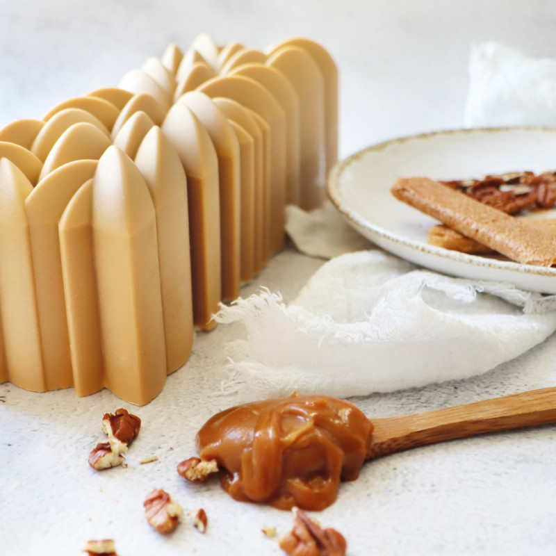 Moule silicone bûche 3D Instant buche vanille caramel pecan - ScrapCooking