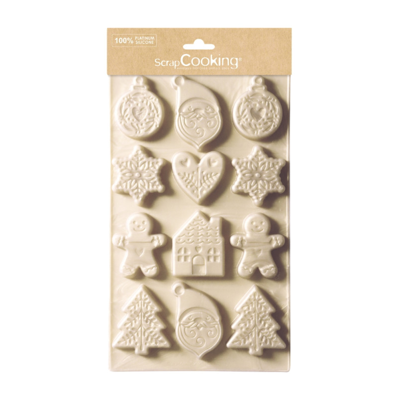 Christmas baking essentials pack : Christmas biscuits fllexible mould