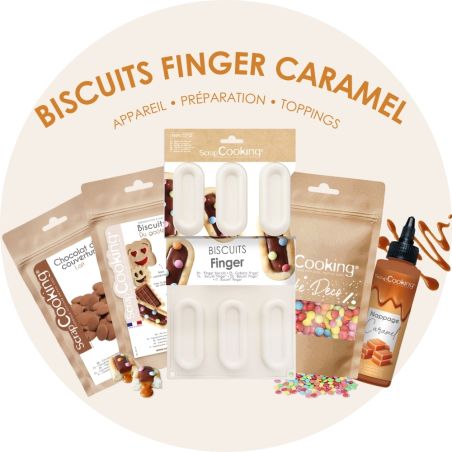 Pack biscuits finger caramel