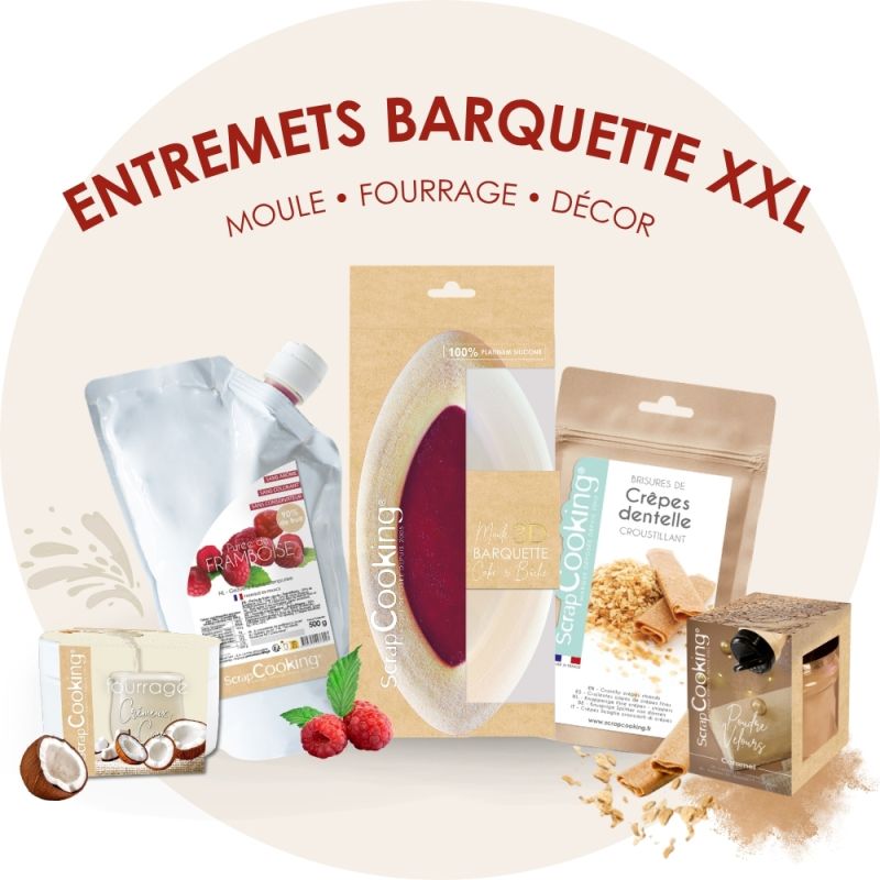Pack entremets barquette XXL framboise coco