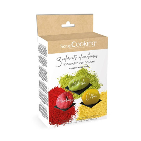 3 colorants liposolubles poudre pack - ScrapCooking