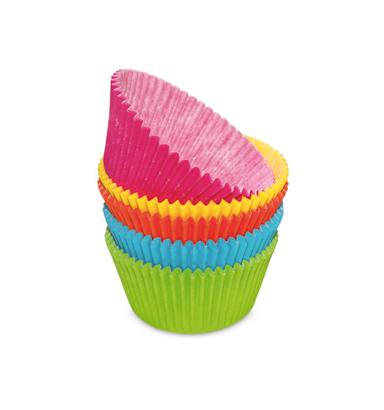 100 Cupcake cases in assorted colours