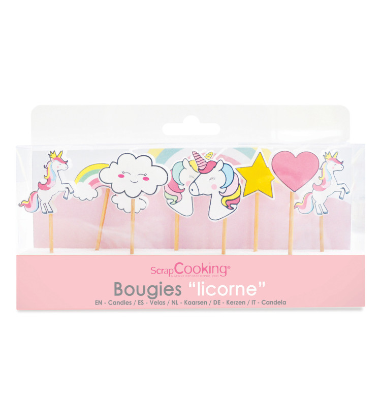 8 Unicorn candles - ScrapCooking®