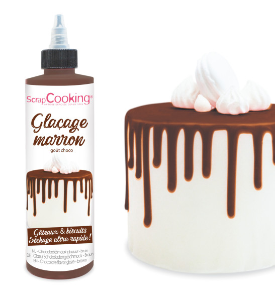 Glaçage marron prêt à l'emploi goût choco - dripcake réf.4704