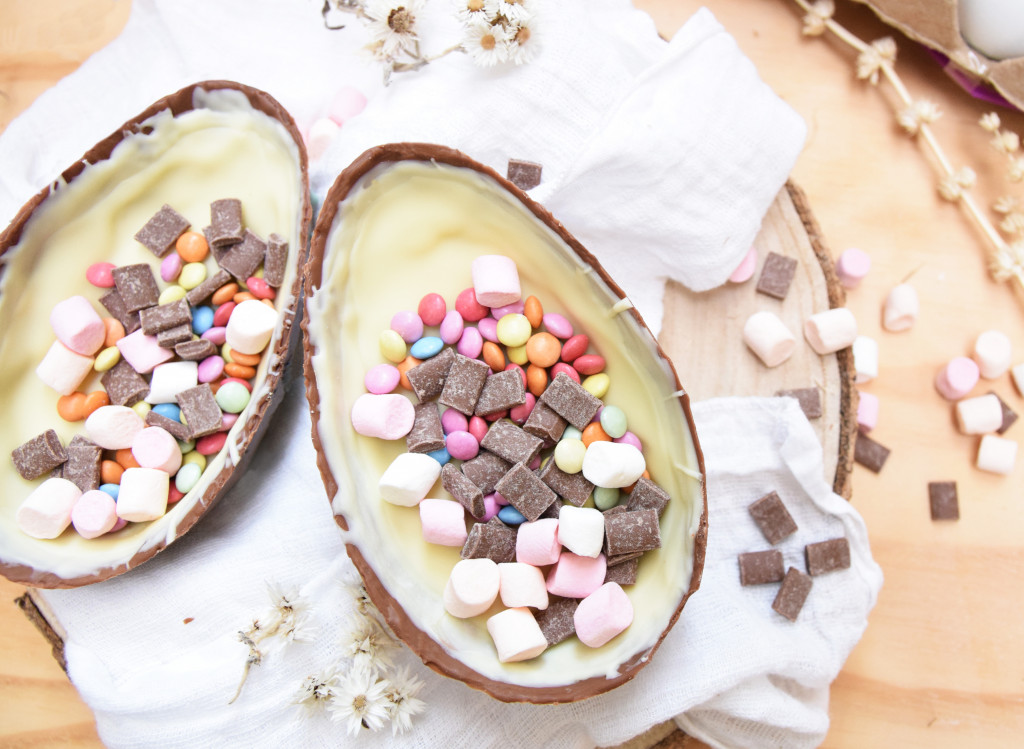 Recette Œuf XXL en chocolat garni