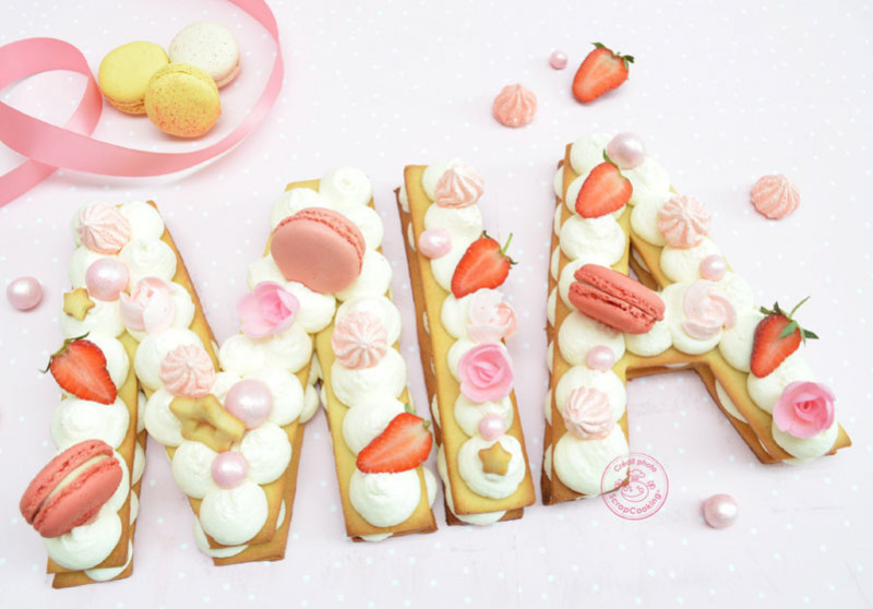 Letter cake à la chantilly mascarpone