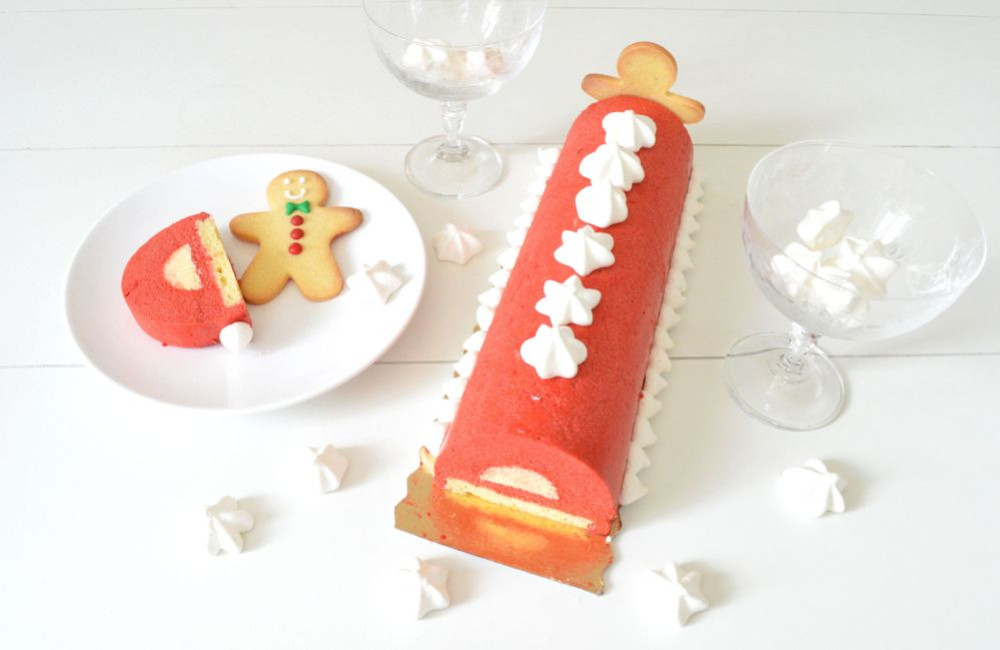 Recette Bûche framboise & biscuit madeleine 