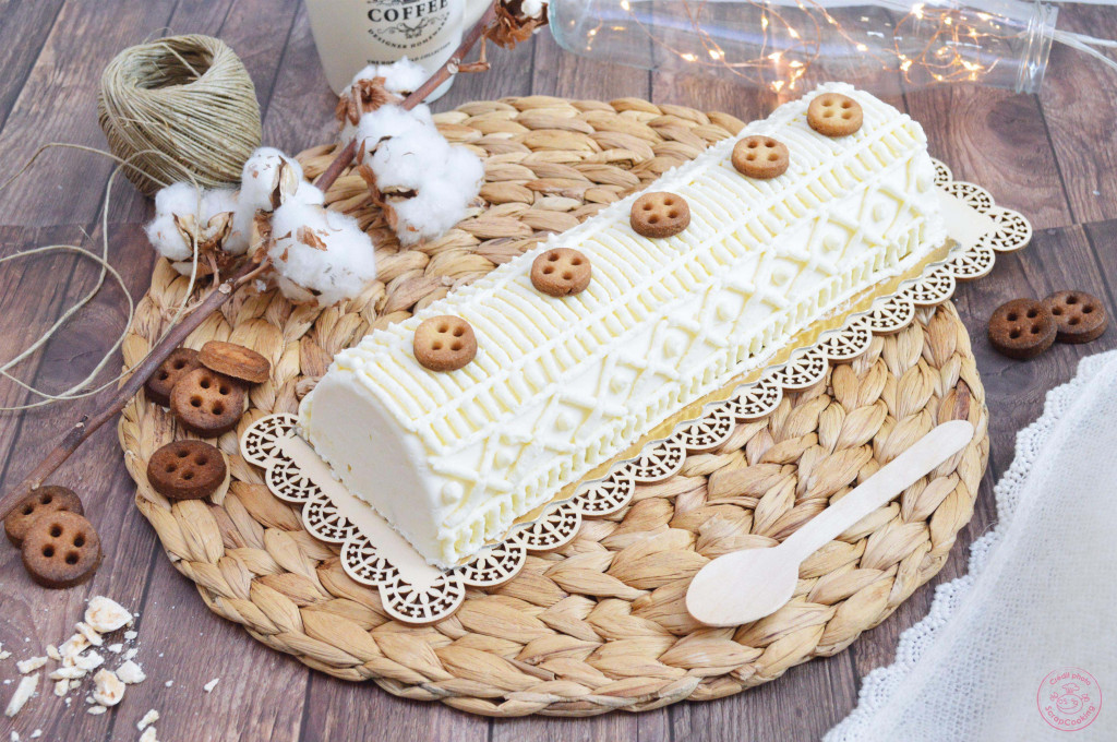 Recette bûche tricot vanille & marrons
