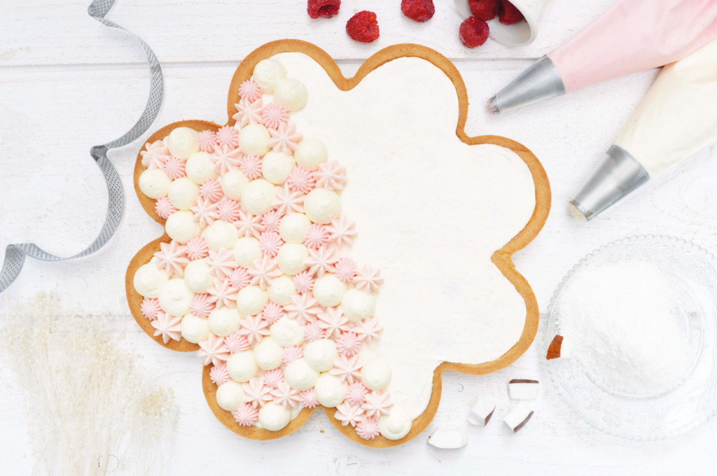 Recette tarte marguerite framboise/coco