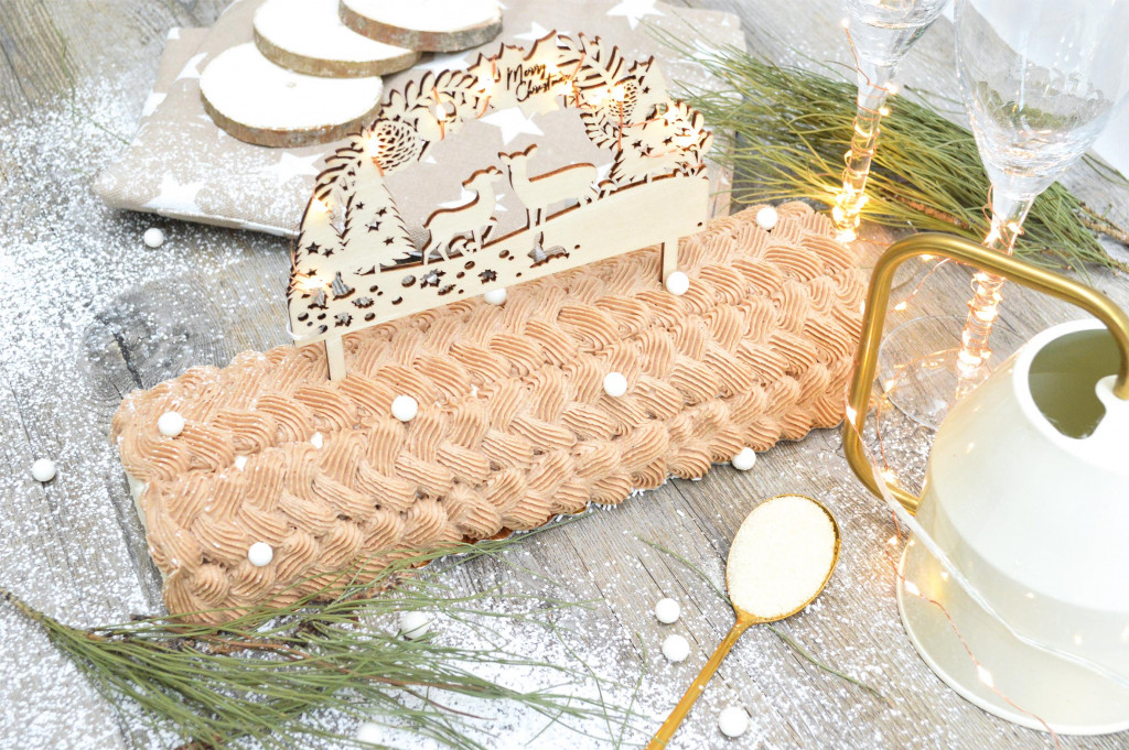 Bûche vanille/praliné