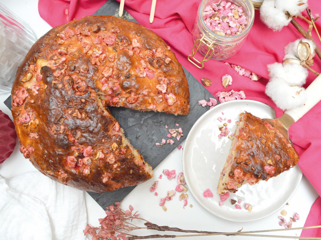 Recette brioche aux pralines roses