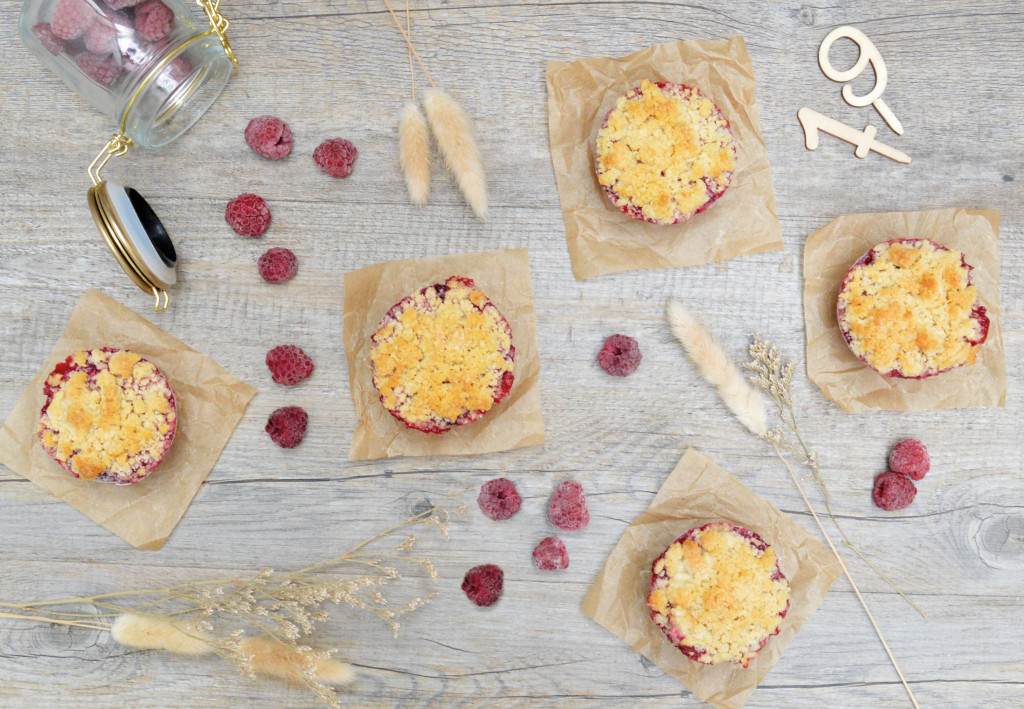 Mini crumbles pommes/framboises