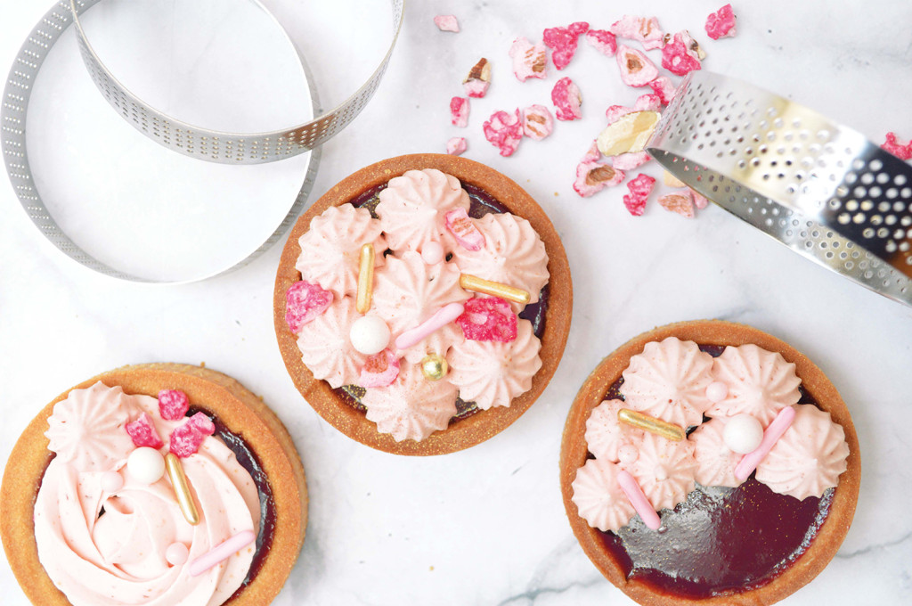 Recette tartelettes fruits rouges/pralines roses