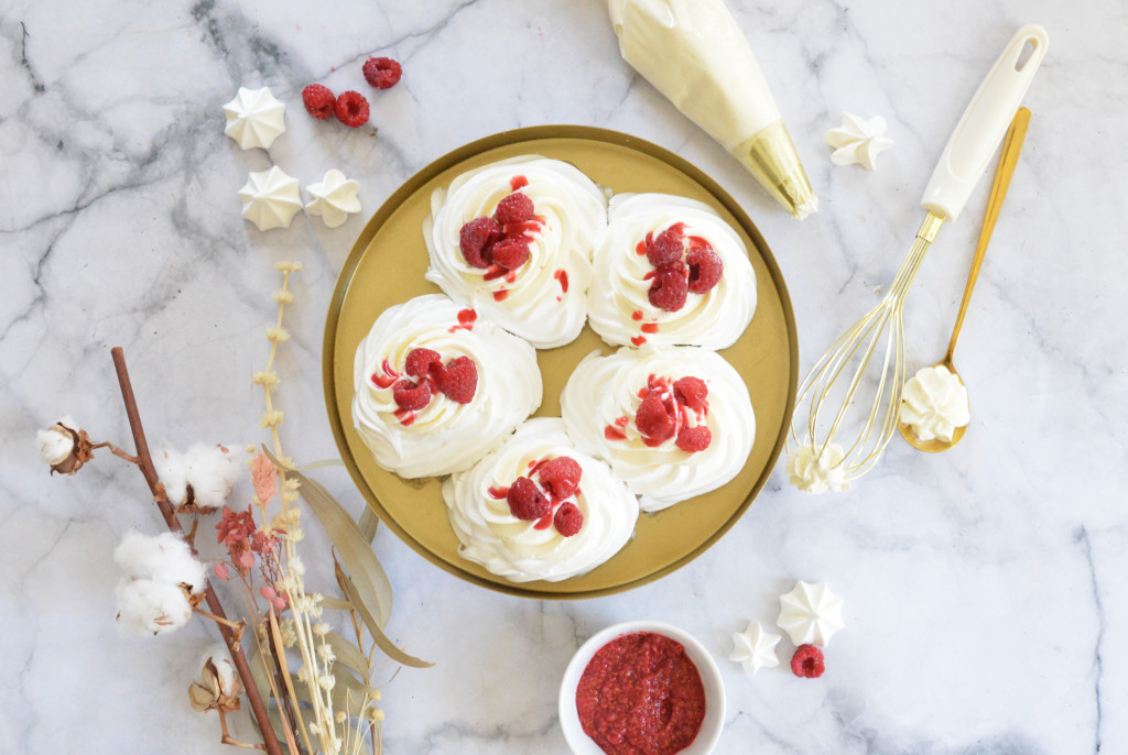 Recette des pavlovas individuelles framboise