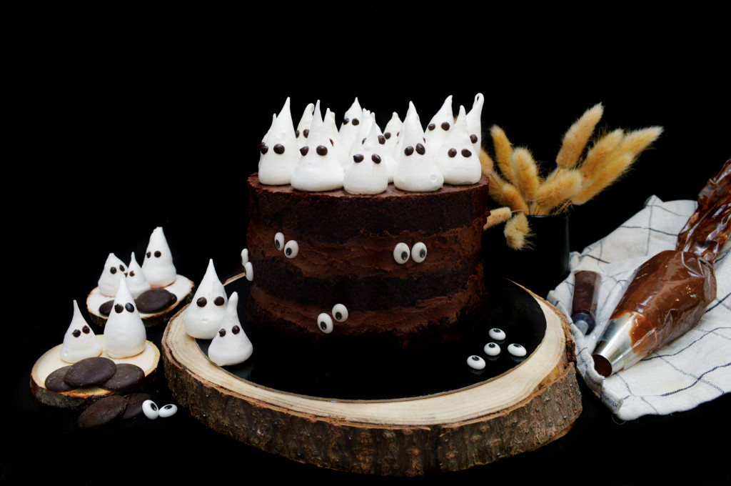 Recette layer cake Halloween fantômes