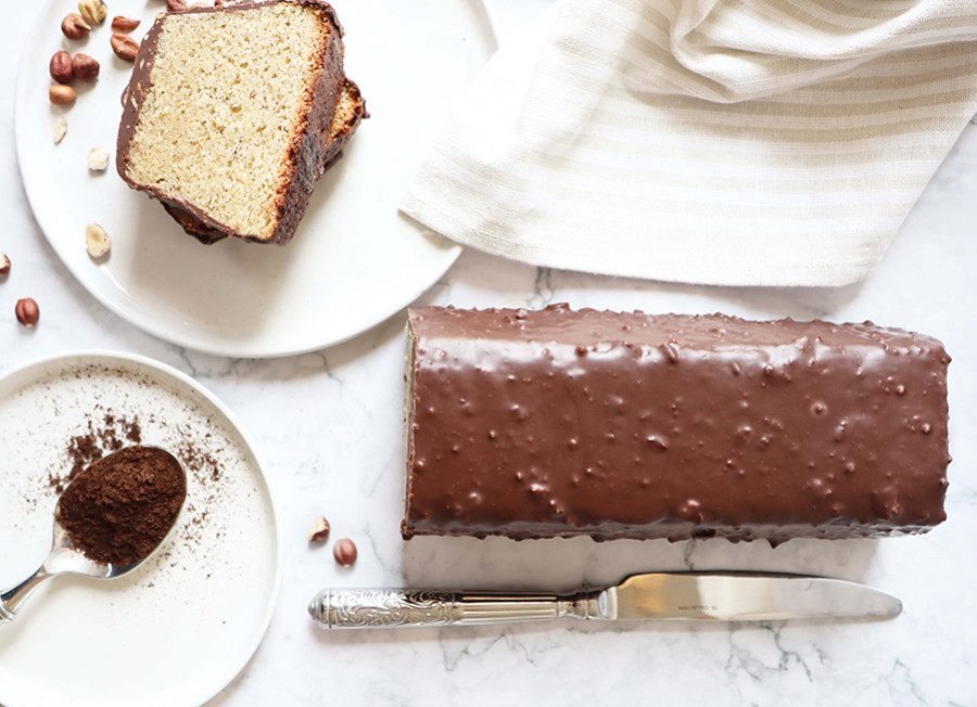 Recette cake vanille intense glaçage rocher chocolat noir