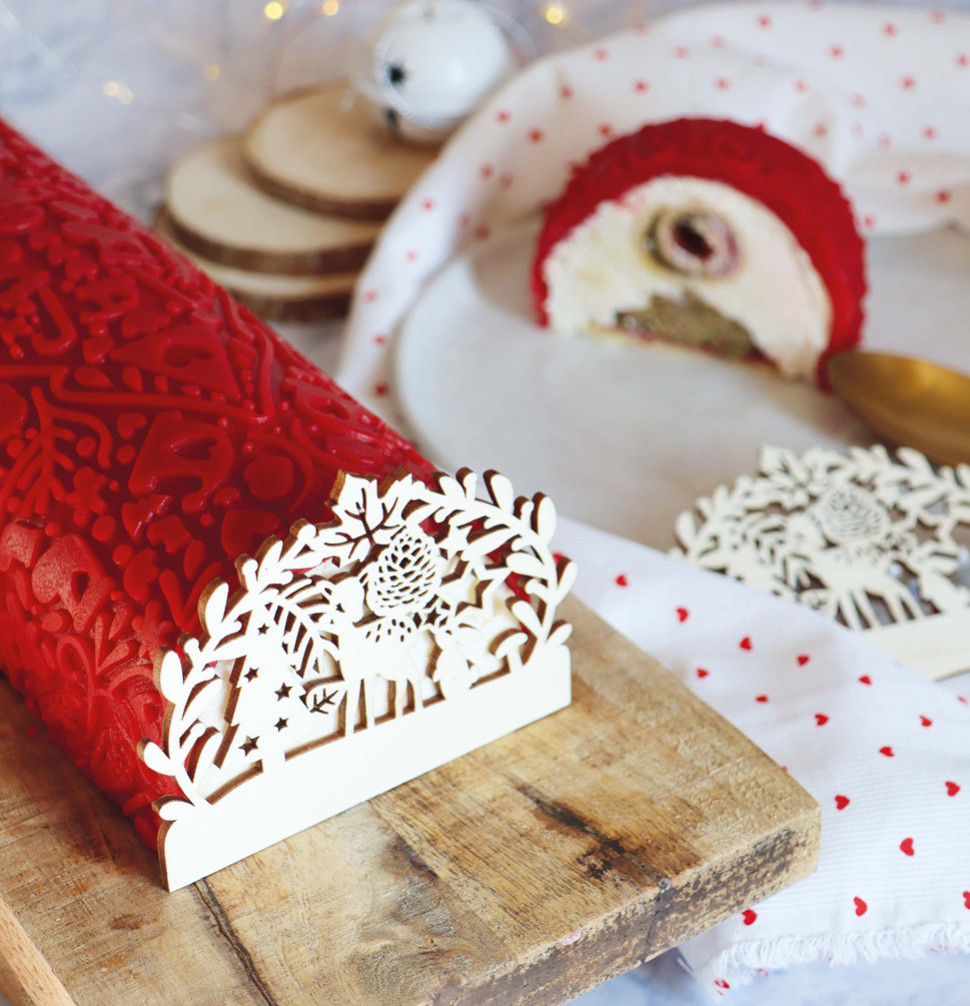 Recette bûche biscuit roulé pistache framboise 