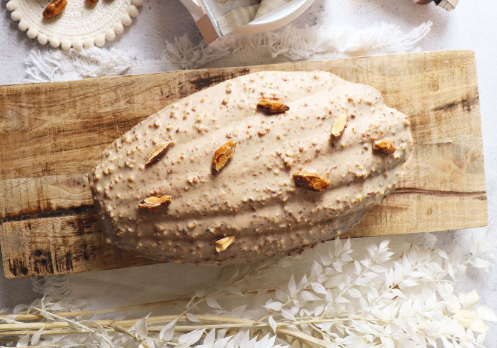 Recette facile madeleine XXL glaçage rocher blond