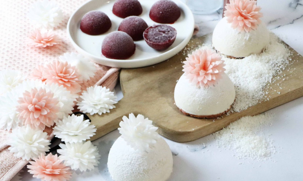 Recette dôme coco cœur framboise